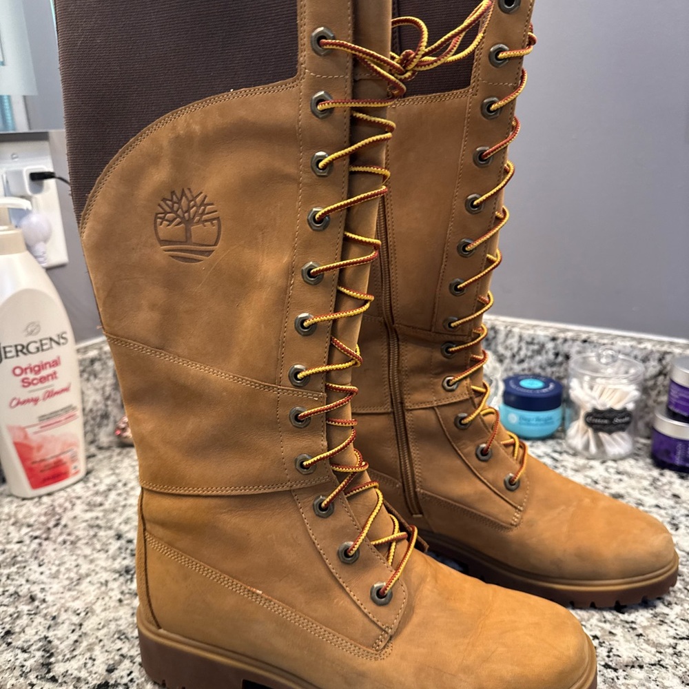 Timberland Women's Tan Leather Boots Knee High!